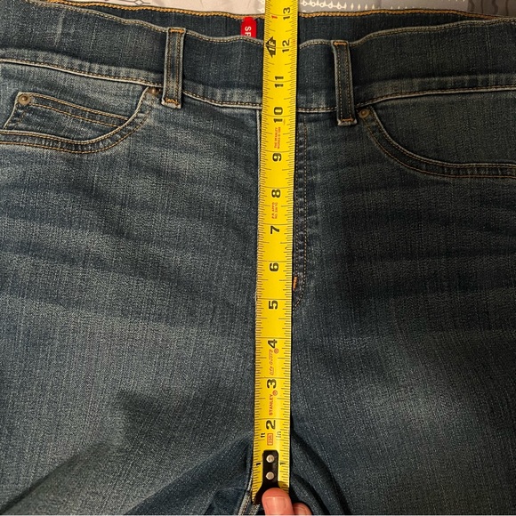 Spanx Seamed Front Wide Leg Jeans Womens Medium 20407R Vintage Indigo PullOn - Picture 10 of 13